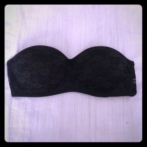 VS PINK black lace bandeau bra